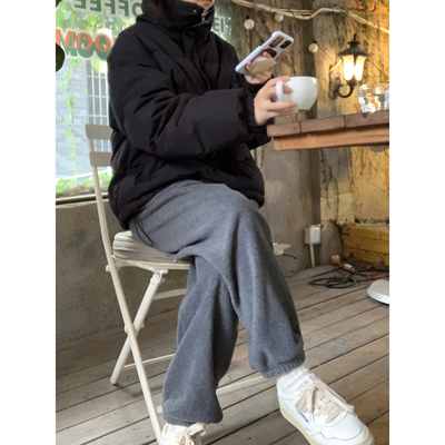 高腰休闲ifbeer九分裤绒绒裤