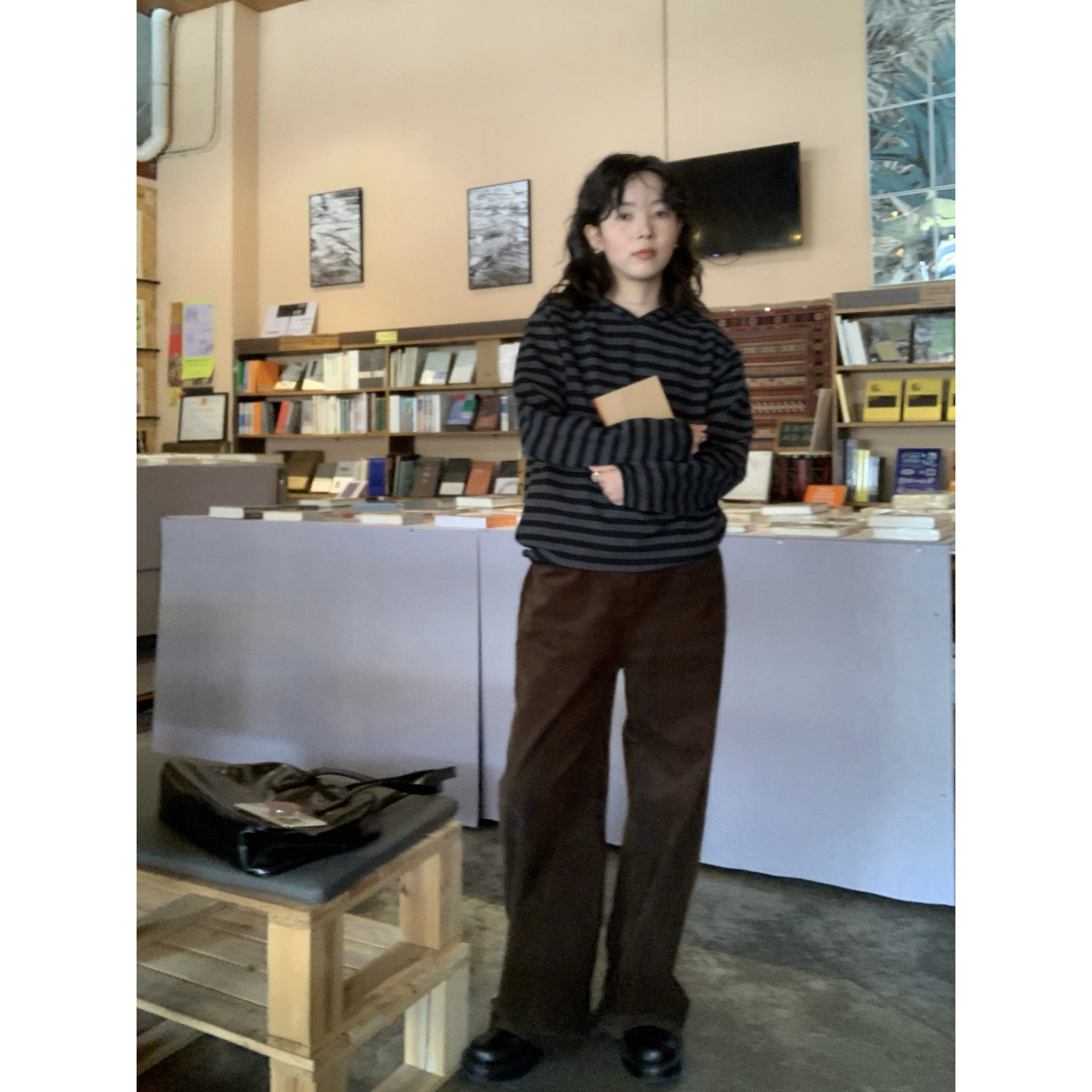 ifbeer复古可可棕色灯芯绒拖地长裤ins风女宽松阔腿直筒秋冬高腰,女装/女士精品,休闲裤,淘宝优惠券,粉丝福利购,淘宝优惠卷