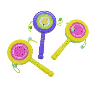 棒棒糖拨浪鼓 儿童小孩塑料手摇鼓 宝宝摇铃 传统玩具