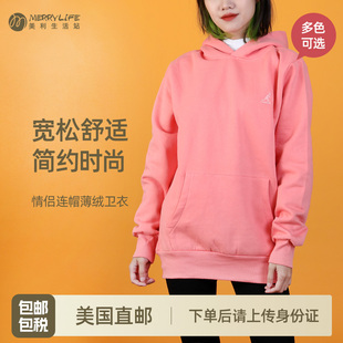 美国直邮KANGOL坎戈尔袋鼠卫衣宽松连帽情侣薄绒休闲美式潮流时尚