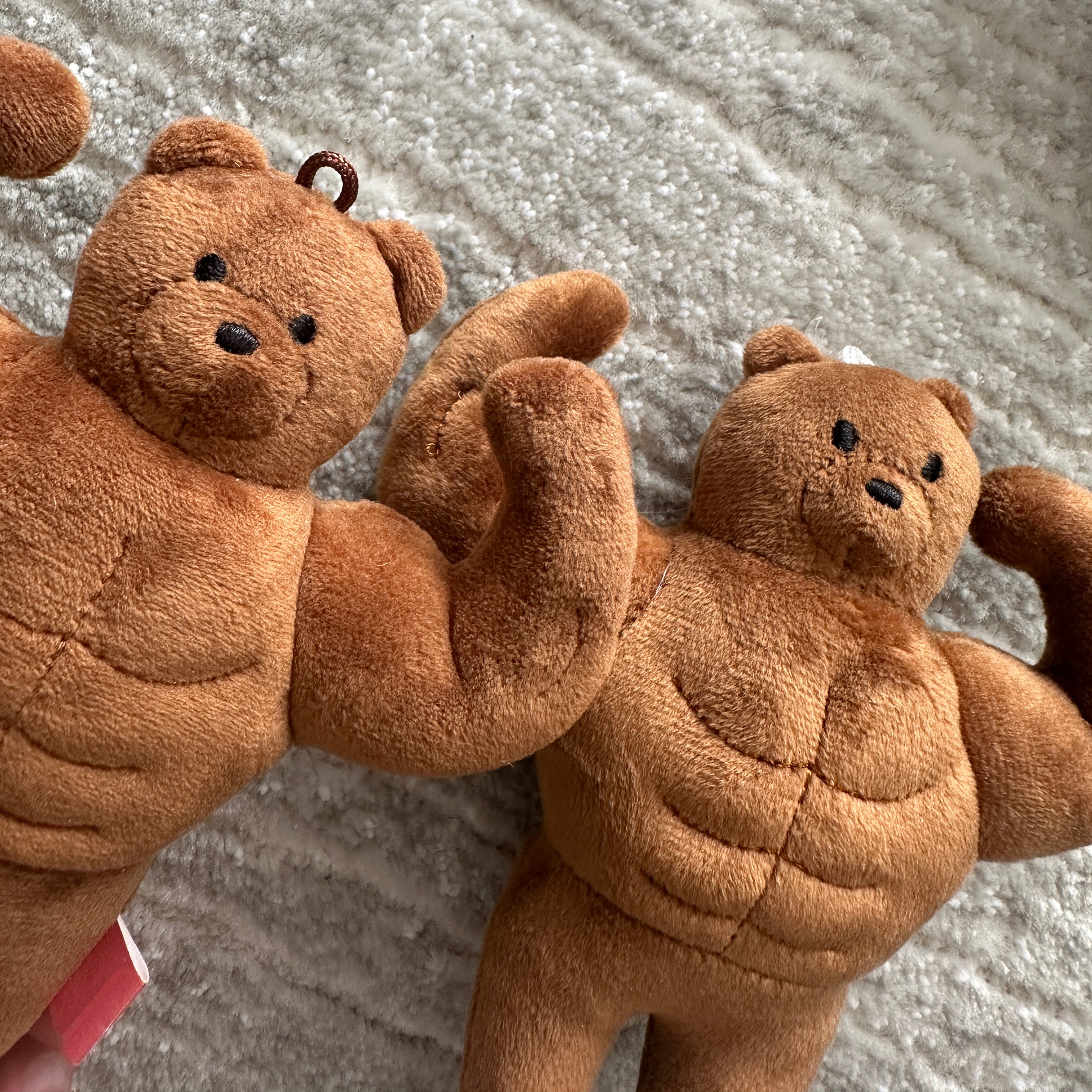 CUTE PERSONALITY NICHE SPOOF STRENGTH FITNESS ABDOMINAL MUSCLES PLUSH BEAR DOLL PENDANT KEYCHAIN BAG BAG HANGING