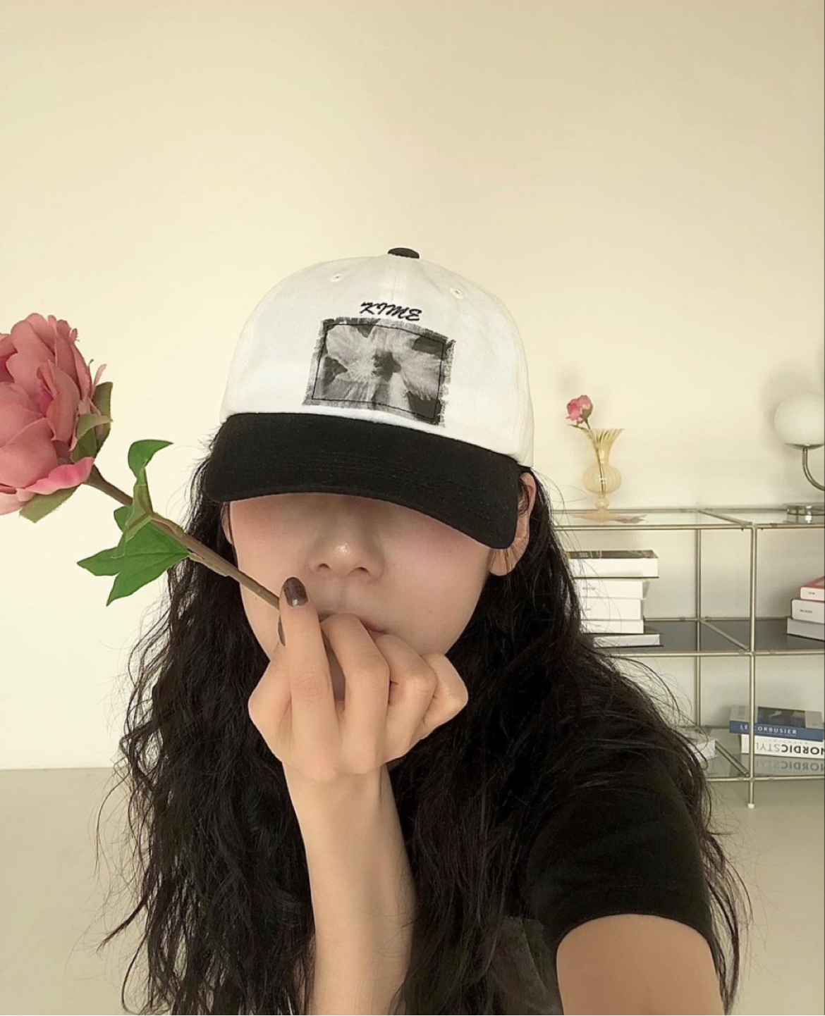 设计师软顶休闲花朵图案棒球帽