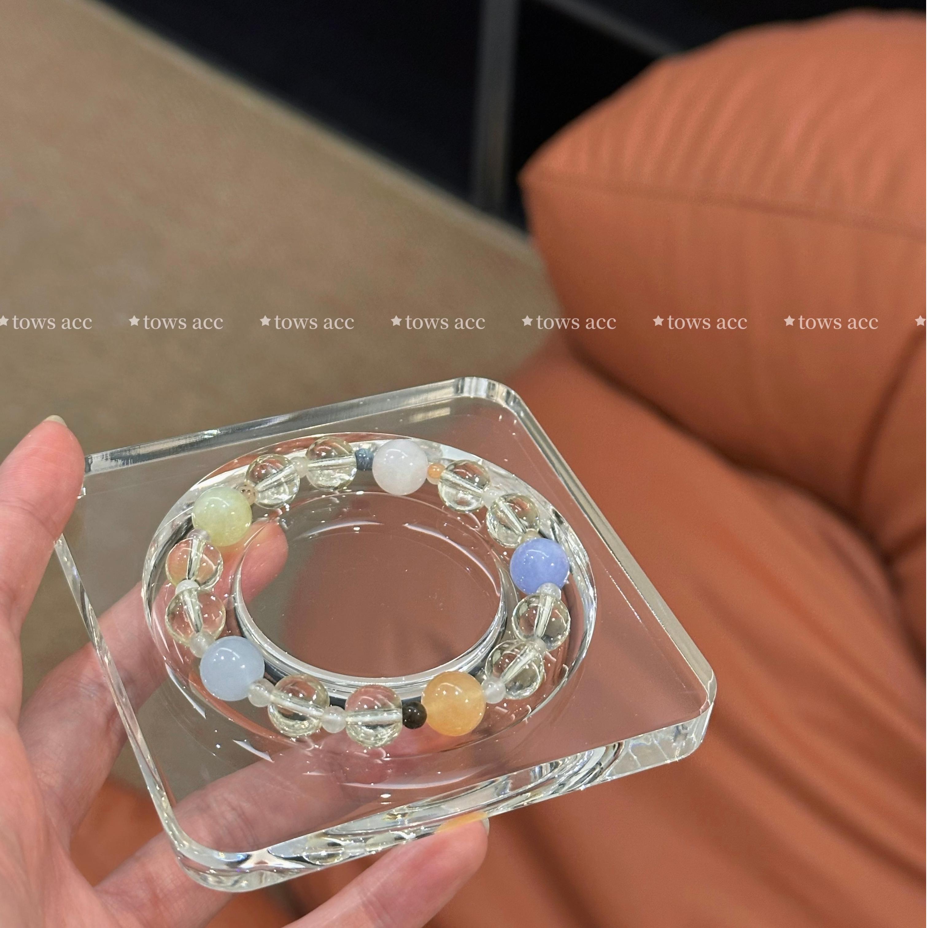 天然白水晶粉水晶多宝手串