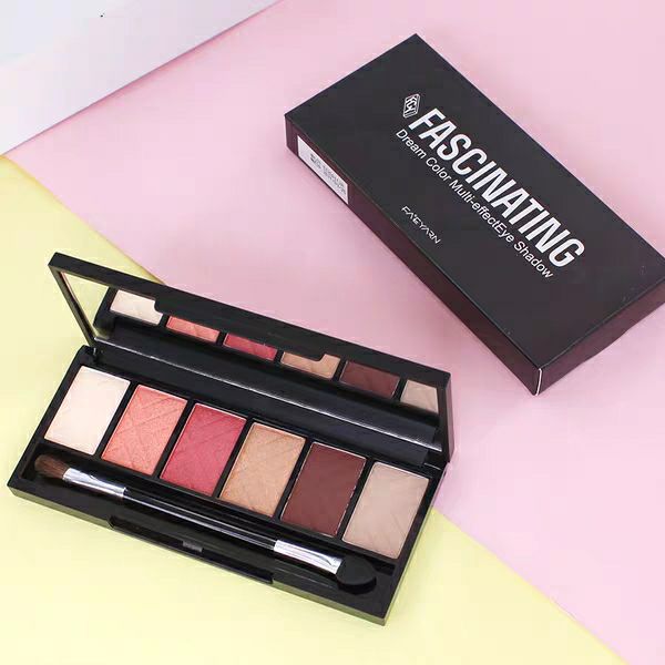 花妍丽迷光幻境六色眼影 豆沙大地哑光  珠光眼影盘