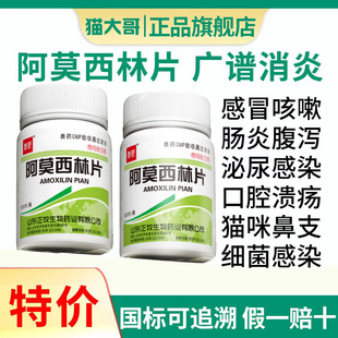 兽药阿莫西林片兽用宠物狗猫鸡药小鸡药片咳嗽感冒抗菌禽畜消炎药