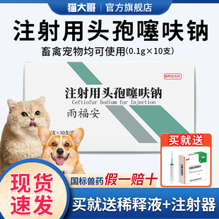 兽药兽用0.1g注射用头孢噻呋钠0.1克猪牛羊猫狗消炎退烧感染针剂