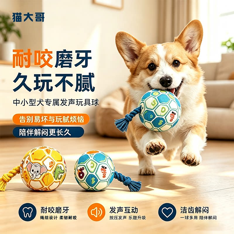 狗狗玩具解闷耐咬发声球球中大型犬柯基比熊磨牙消耗体力宠物用品图片