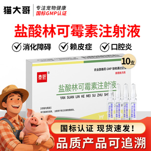 盐酸林可霉素注射液兽用咳嗽肺炎鼻支感冒抗菌消炎兽药猪牛猫狗犬