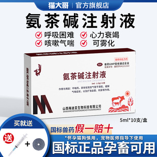 兽用氨茶碱注射液针剂宠物可雾化猪牛羊猫狗犬止咳呼吸道正品兽药