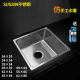 304不锈钢水槽 正方形加厚小单槽洗菜盆台下盆仿手工盆厨房洗碗池