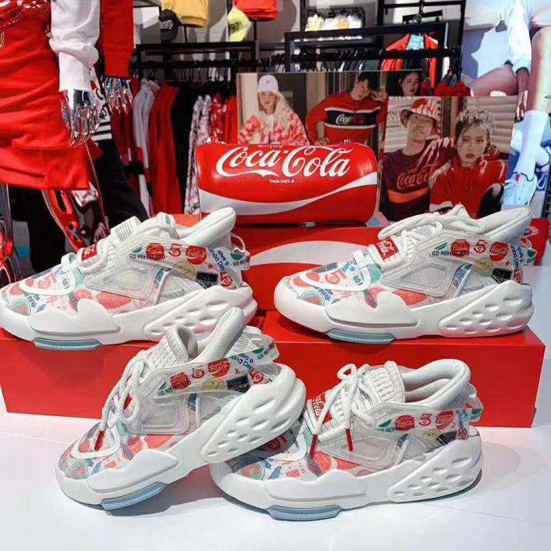 现货安踏可口可乐雪碧联名款休闲鞋男春夏季网面透气霸道女鞋