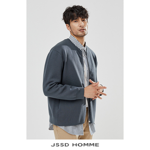 纯羊毛棒球领针织开衫 商务休闲14针四平织法 CJM018 HOMME JSSD