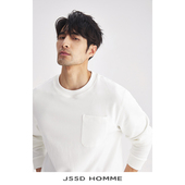 针织珠地提花肌理运动休闲通勤圆领套头卫衣男 JSSD HOMME JHO027