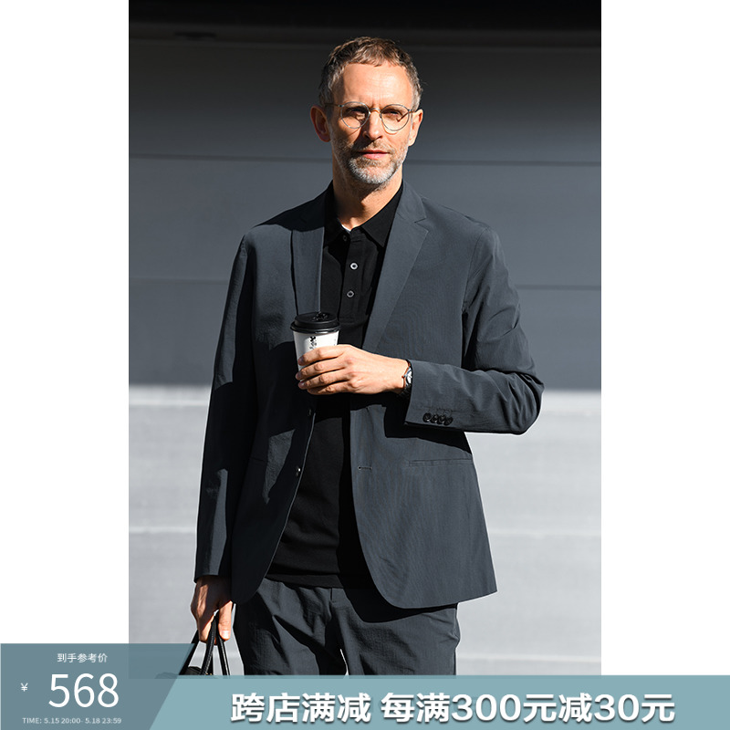 JSSD HOMME 2024春季新款免烫男士西装速干四面弹休闲平驳领西服