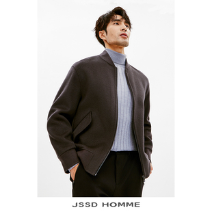 休闲夹克外套 澳毛羊毛双面呢棒球领微落肩男士 JJA206 HOMME JSSD