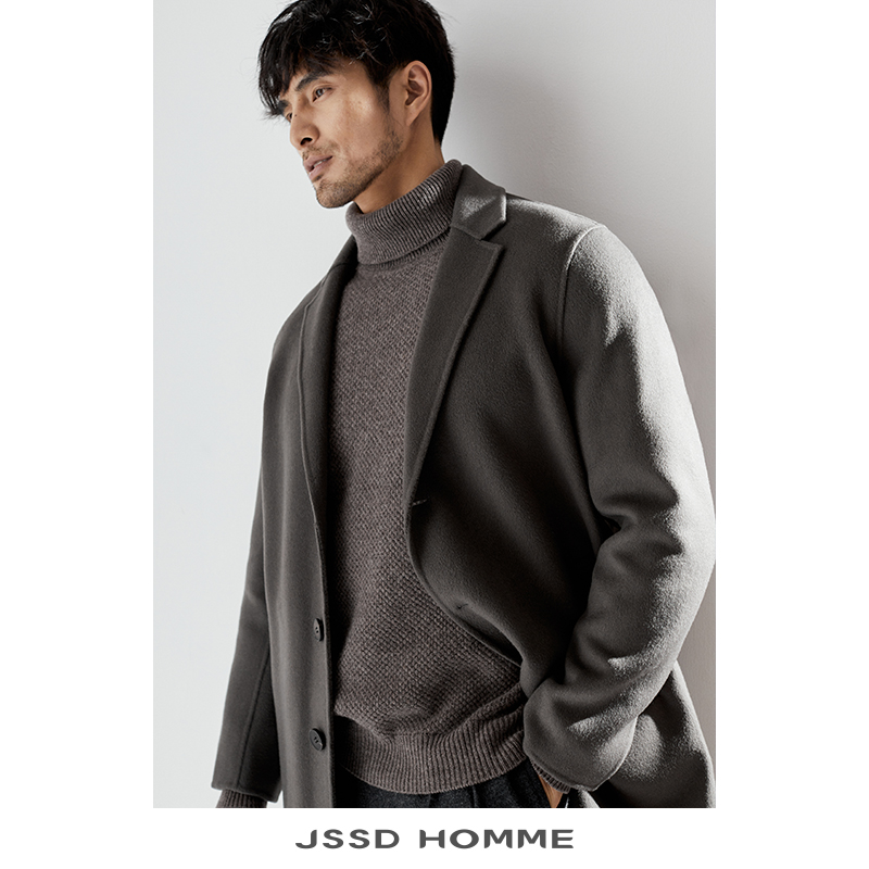 JSSDHOMME手工双面呢羊毛西装领
