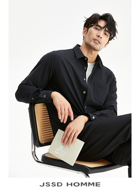 JSSD HOMME 日本东丽春秋季男士翻领长袖衬衫男款商务休闲衬衣男