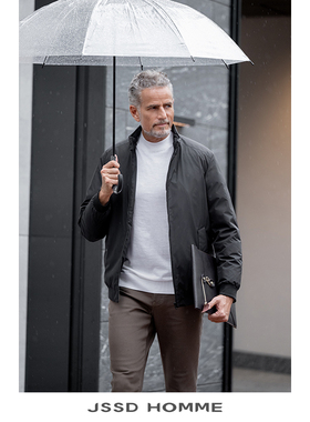 JSSD HOMME 冬季新款男士拒水白鹅绒立领羽绒服男款哈灵顿外套男