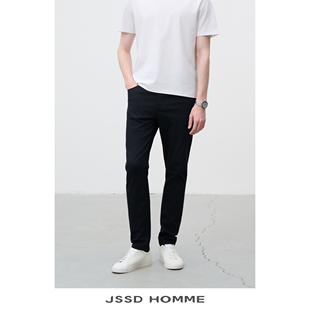 JSSD HOMME 桑蚕丝醋酸微弹力直筒裤子男士新款休闲牛仔裤男长裤