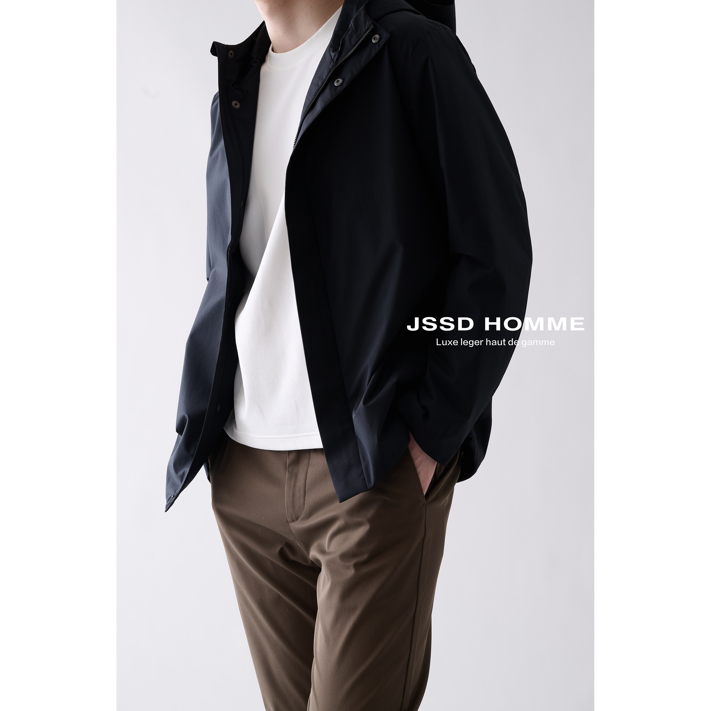 JSSD HOMME 秋季新款连帽夹克男士防泼水通勤商务休闲户外外套男