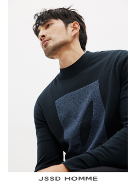 JSSD HOMME 巴素兰羊毛16针横机针织衫合身版型男圆领毛衣 C1738