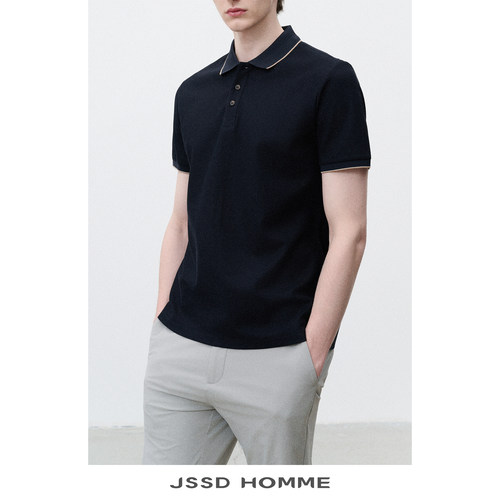 JSSDHOMME匹马棉翻领POLO衫