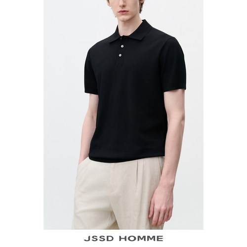JSSDHOMME伊力特翻领针织短袖
