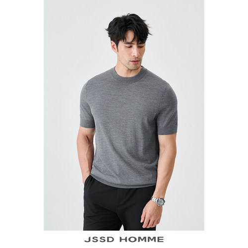 JSSDHOMME新西兰羊毛针织短袖