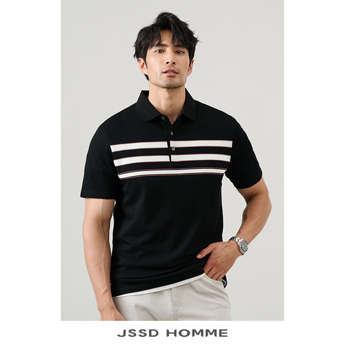 JSSDHOMME棉珠地翻领POLO衫