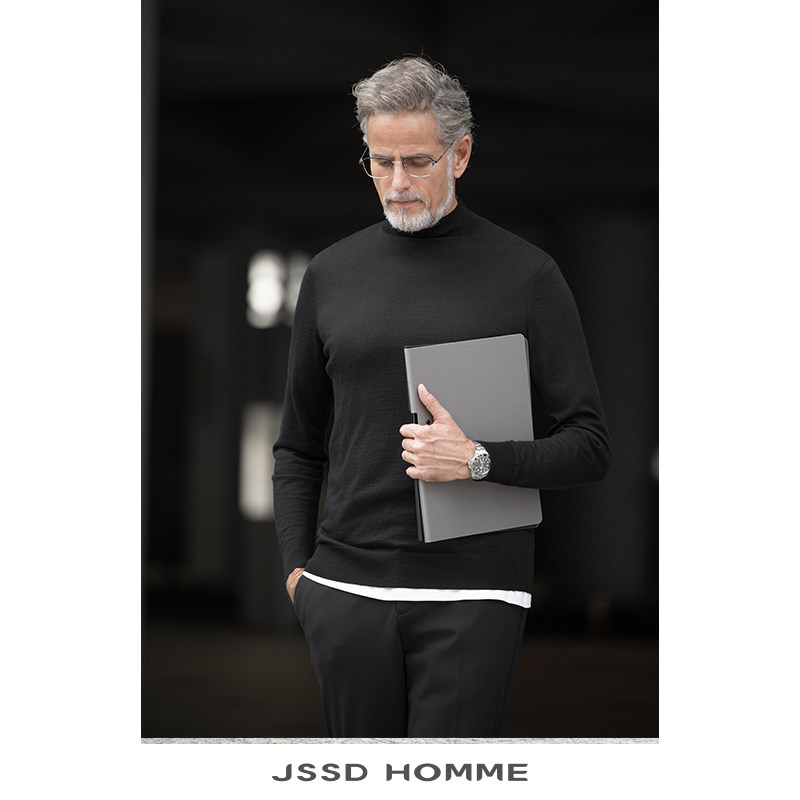 JSSD HOMME 男士羊毛衫秋冬新款圆领长袖针织衫纯羊毛半高领毛衣,男装,针织衫/毛衣,淘宝优惠券,粉丝福利购,淘宝优惠卷