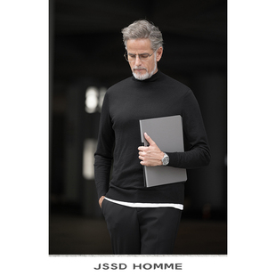 JSSD HOMME 男士羊毛衫秋冬新款圆领长袖针织衫纯羊毛半高领毛衣