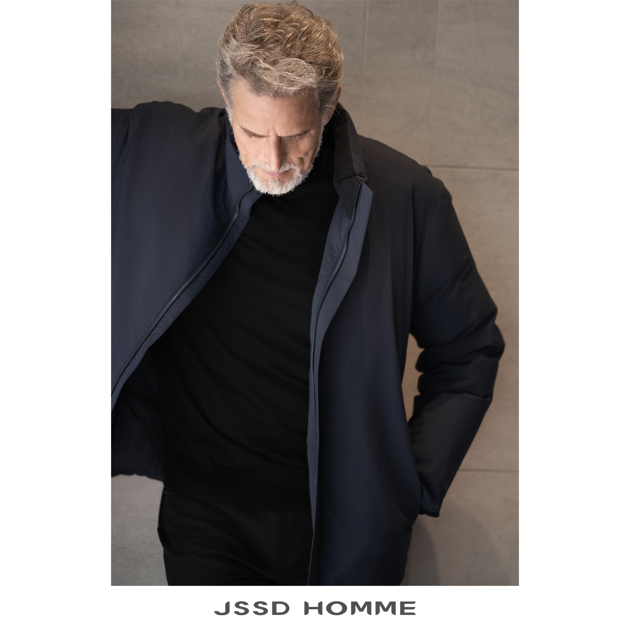 JSSDHOMME白鹅绒立领羽绒服男