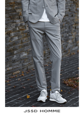 JSSD HOMME 春秋季新款通勤抗皱免烫微弹力休闲裤男款直筒长裤男