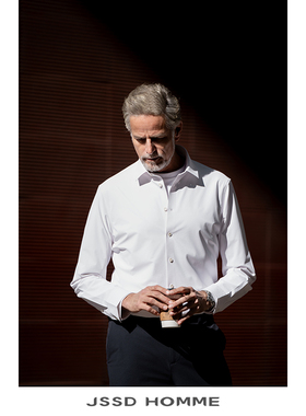 JSSD HOMME 春秋季男款通勤商务休闲长袖衬衫男衬衣男士微弹衬衫