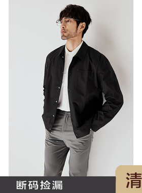 JSSD HOMME 春秋季男士翻领夹克通勤男休闲防水商务男夹克外套男