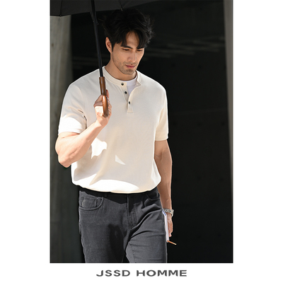 JSSDHOMME海岛棉男士短袖针织衫