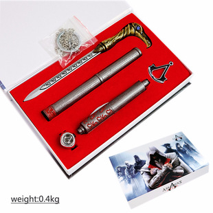 刺客信条袖剑枭雄手杖手里剑金属剑戒指盒装吊坠项链指环套装周边