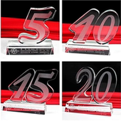 水晶奖杯定制数字十周年庆公司企业10 15周年20周年5周年纪念品