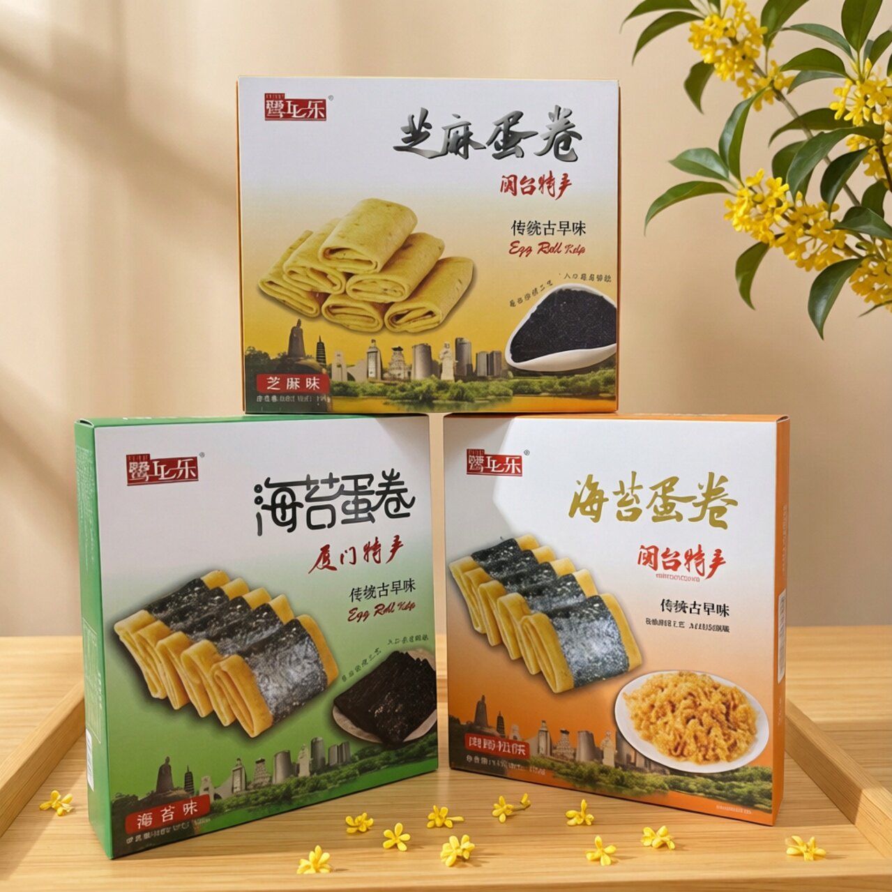 福建特产厦门鸡蛋卷海苔芝麻蛋卷蛋花酥传统古早味蛋卷酥糕点零食