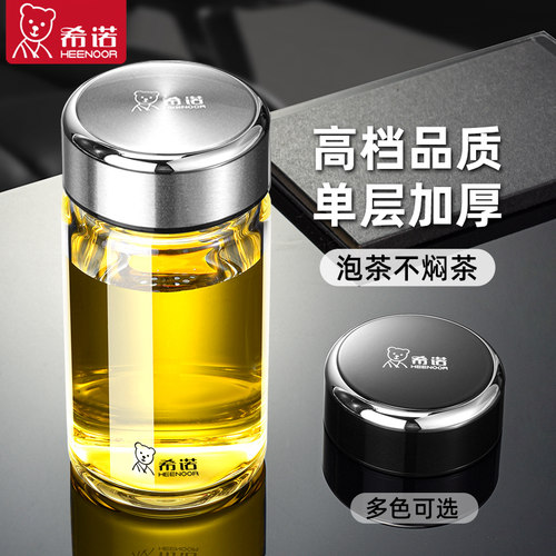 希诺2025新款单层加厚泡茶玻璃杯