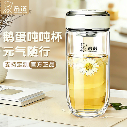 希诺官方正品加厚单层玻璃水杯子