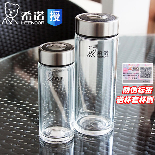 希诺玻璃水杯单层加厚家用泡茶杯
