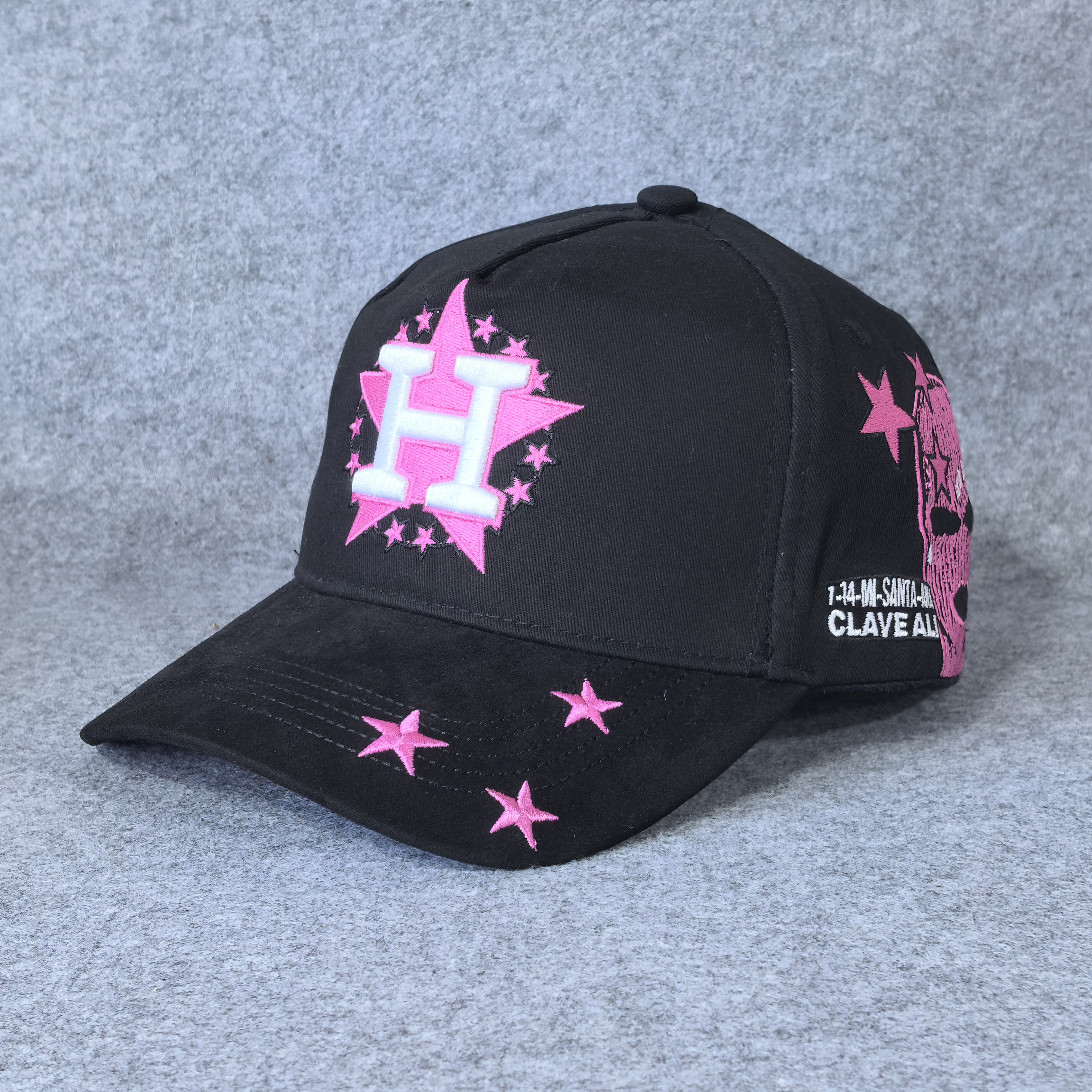 粉色刺绣星星个性男女街头潮流嘻哈休闲运动百搭遮阳棒球帽鸭舌帽
