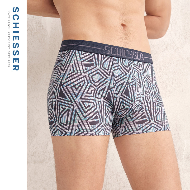 舒雅男士锦纶冰丝平角内裤