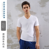 SCHIESSER舒雅欧洲进口男士 环保亲肤透气V领短袖 上衣T恤21728M