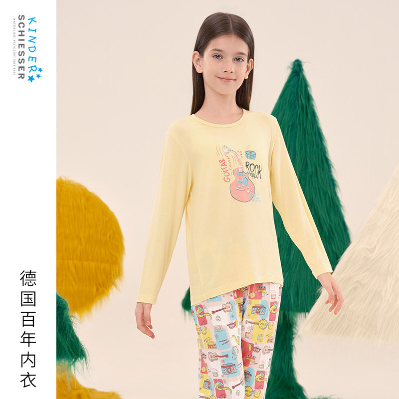 SCHIESSER舒雅童装女童莫代尔亲肤音乐嘉年华睡衣长袖家居服套装,童装/婴儿装/亲子装,家居服套装,淘宝优惠券,粉丝福利购,淘宝优惠卷