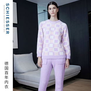 SCHIESSER舒雅女士暖绒绒半边绒加绒加厚睡衣家居服套装 21521H