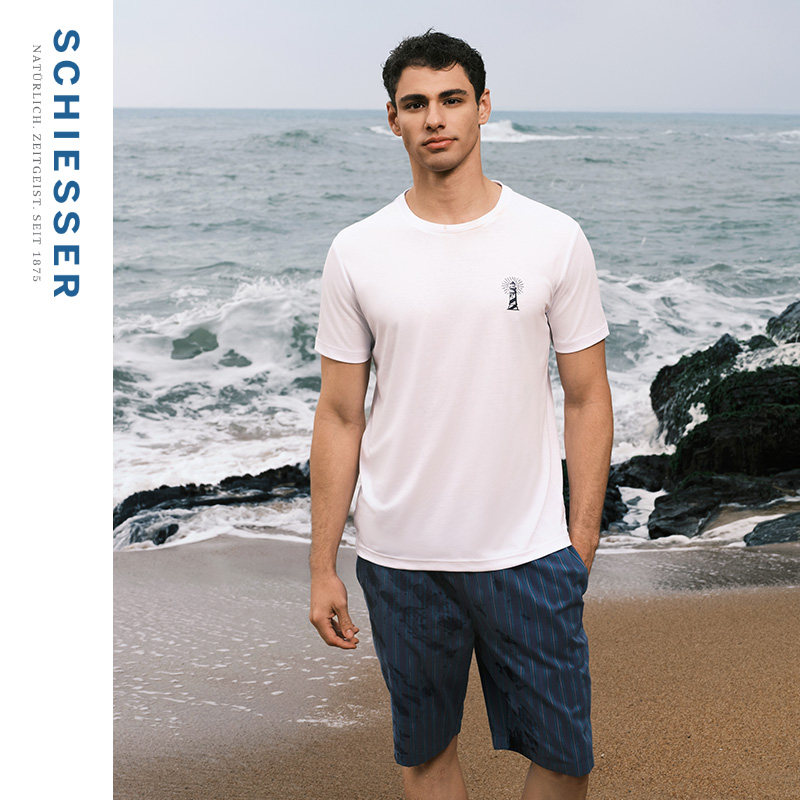 SCHIESSER舒雅夏季男士纯棉梭织柔软亲肤条纹外穿家居短裤22889P,女士内衣/男士内衣/家居服,睡裤/家居裤,淘宝优惠券,粉丝福利购,淘宝优惠卷