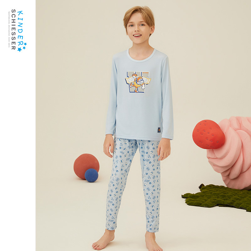 舒雅莫代尔印花男童家居服套装