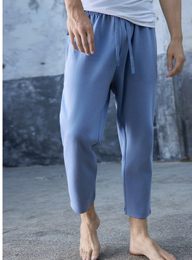 SCHIESSER舒雅男女士同款小毛圈宽松窄腿九分家居外穿卫裤21923P